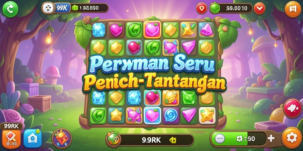 Tampilan gameplay seru di 99RK dengan elemen Match-3.