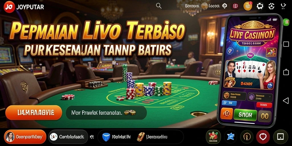 Screenshot utama JOYPUTAR menampilkan dealers yang ramah dalam permainan Live Casino.