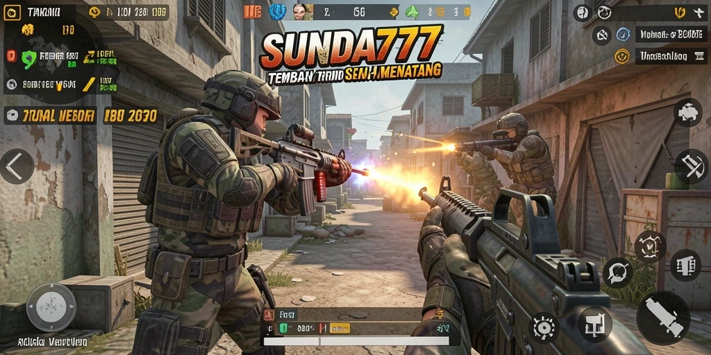 Tampilan seru gameplay SUNDA777 dalam aksi tembak-menembak.
